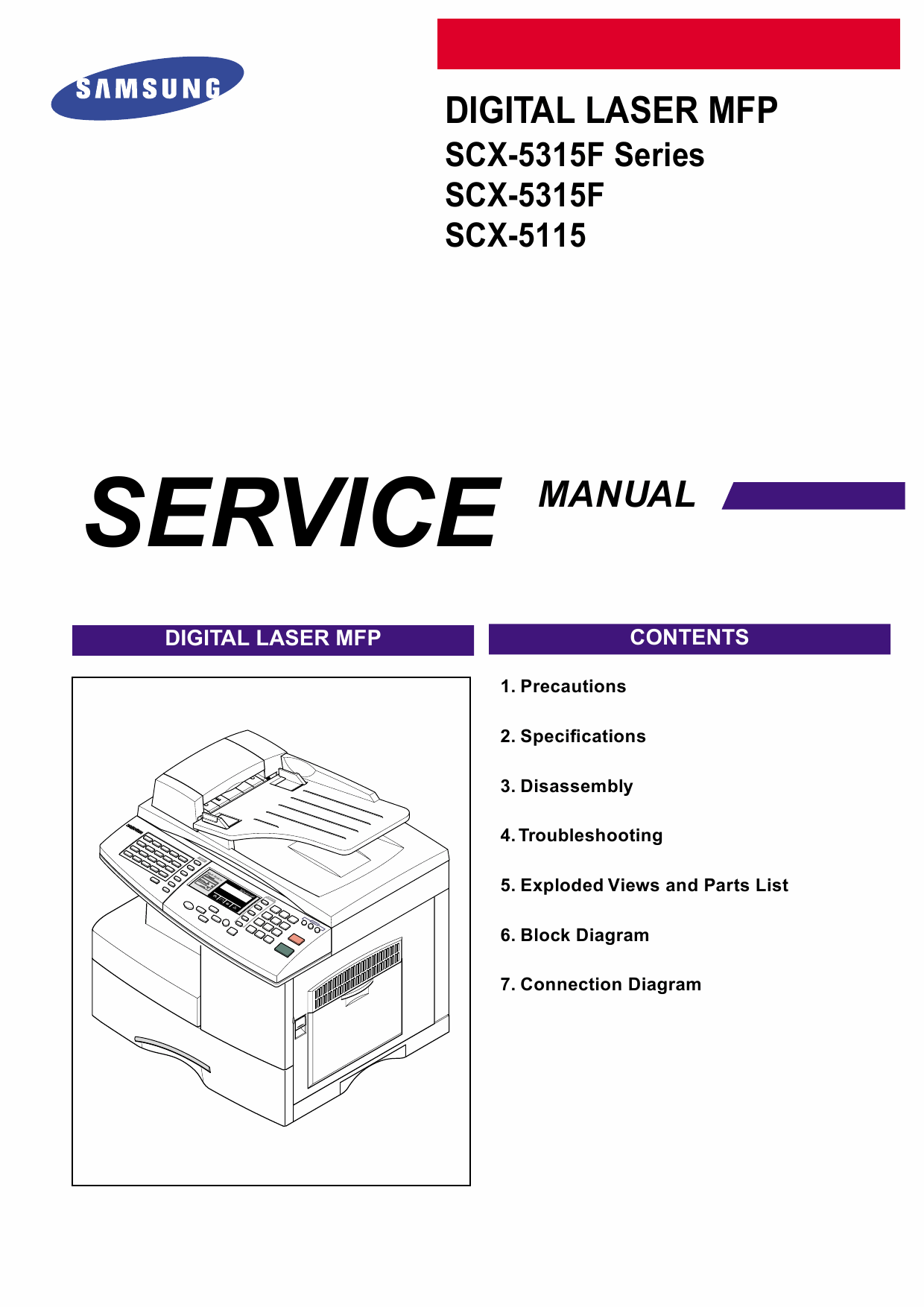 Samsung Digital-Laser-MFP SCX-5315F 5115 Parts and Service Manual-1